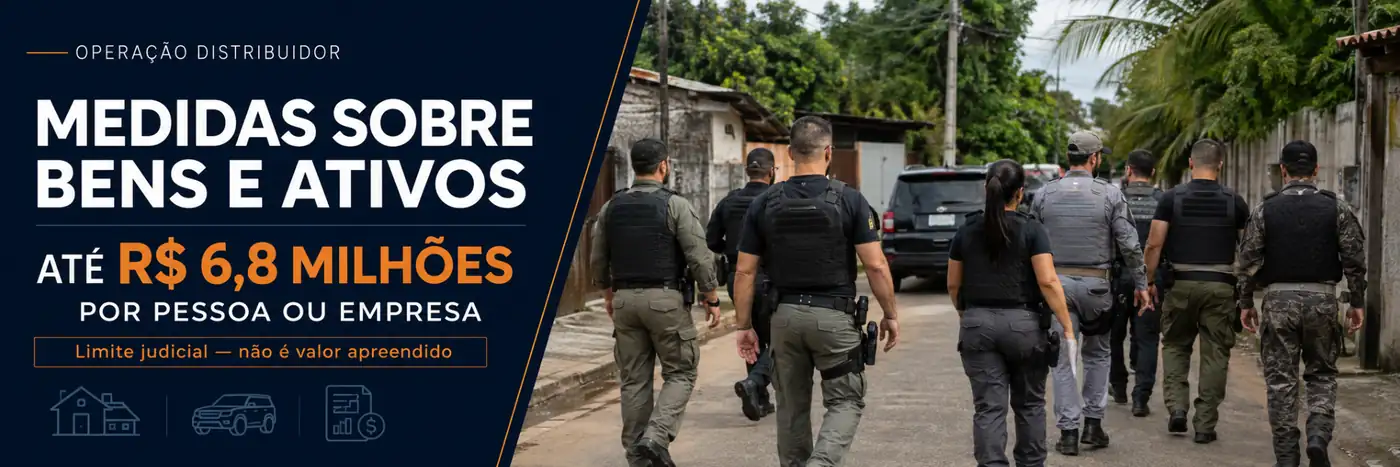 Operação Distribuidor aplica medidas sobre imóveis, veículos e ativos de investigados