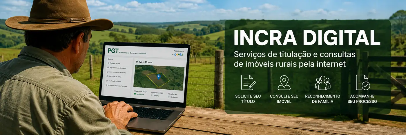 Produtor consulta imóvel rural em plataforma digital do Incra