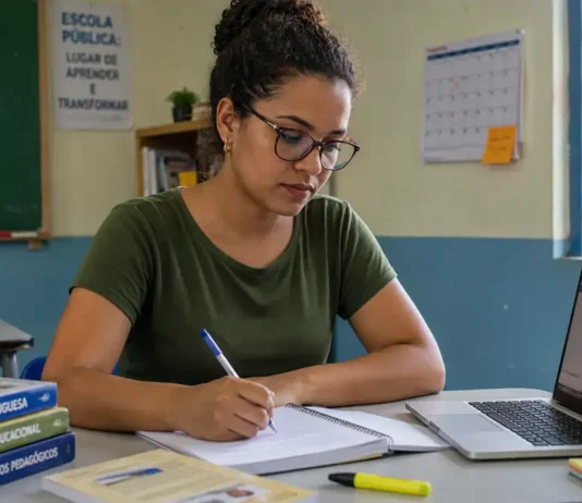 PND 2026 adia cartão para 9 de setembro; nota já é usada em concursos de Rondônia Professora estuda em sala de aula para a PND 2026, cujo cartão será liberado em 9 de setembro