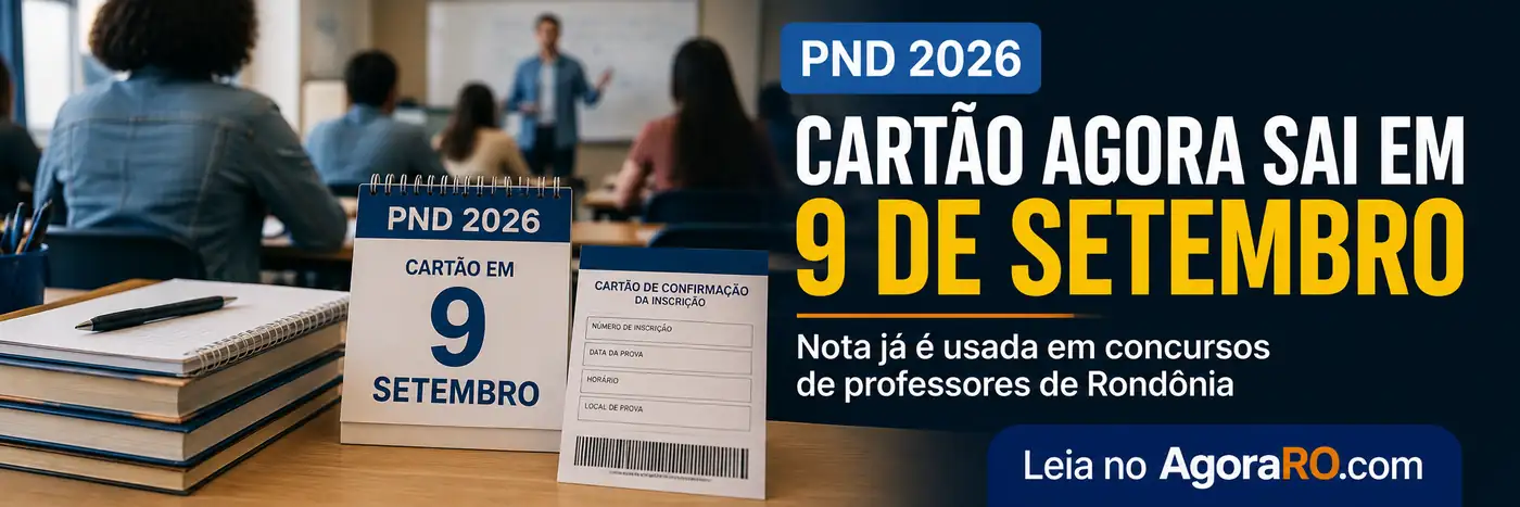 Materiais de estudo e sala de aula representam a PND 2026 e concursos para professores em Rondônia