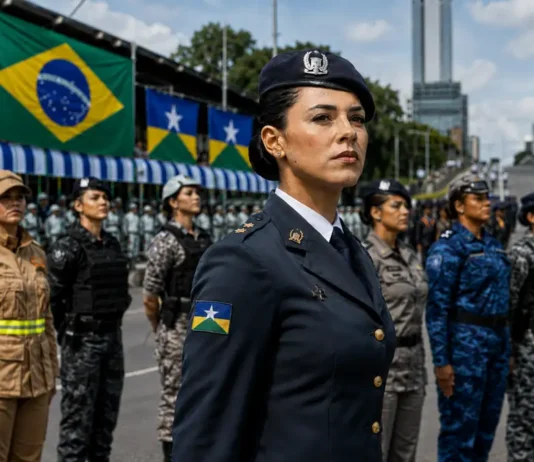 Pós-graduação abre 240 vagas para mulheres da segurança pública; profissionais de Rondônia podem participar Composição editorial com mulheres uniformizadas em formação, com destaque para profissional em referência a Rondônia