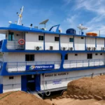 PREVBarco do INSS atende em Costa Marques só até amanhã, dia 21 PREVBarco do INSS atracado em Costa Marques durante atendimento previdenciário em Rondônia.