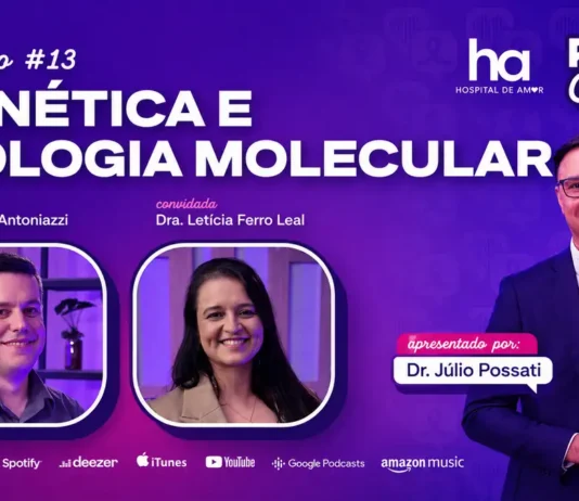 Genética e câncer: PrevCast mostra o que o DNA pode revelar Capa do Prevcast #13 sobre genética e biologia molecular, com Dr. Júlio Possati, Dr. Augusto Antonizzi e Dra. Letícia Ferro Leal.