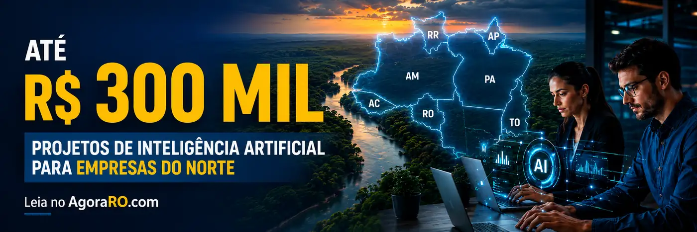 Projetos de IA no Norte: faixa sobre inteligência artificial para empresas com chamada Leia no AgoraRO.com