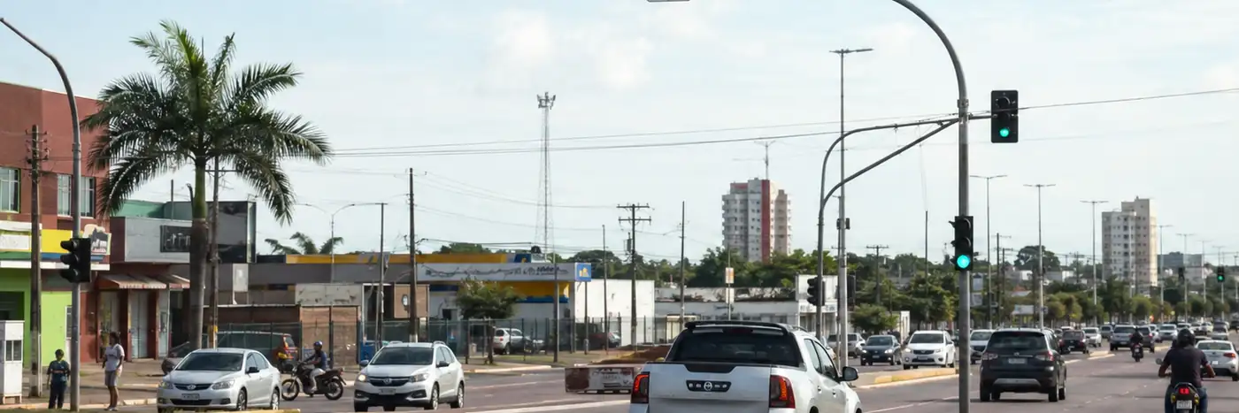 Cruzamento urbano ilustra pontos monitorados por radares em Porto Velho