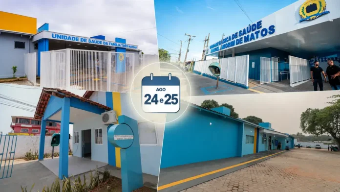 Fachadas de UBSs de Porto Velho em composição sobre suspensão temporária de agendamentos