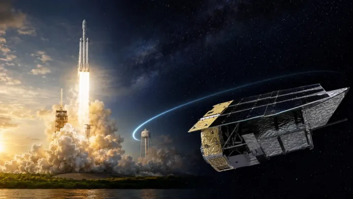 Telescópio Roman da NASA após lançamento em missão rumo ao ponto L2