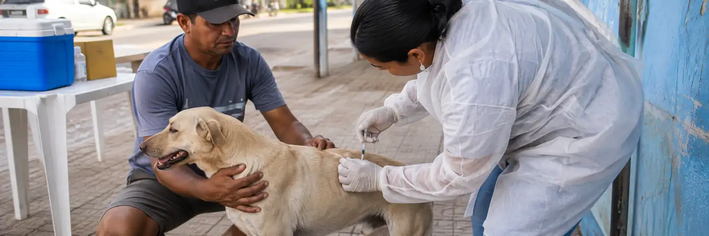 Vacinação antirrábica Guajará-Mirim protege cães durante campanha de prevenção
