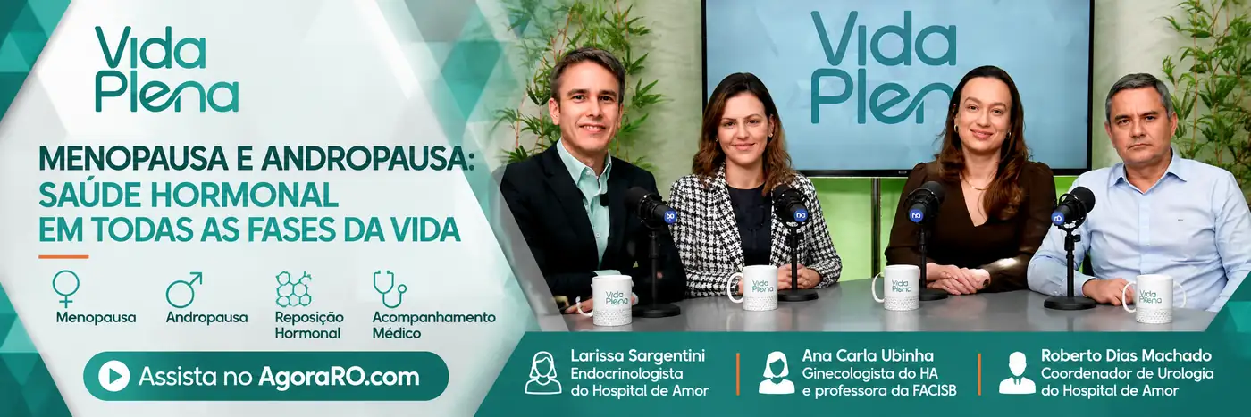 Participantes do Vida Plena em conversa sobre menopausa, andropausa, reposição hormonal e acompanhamento médico.
