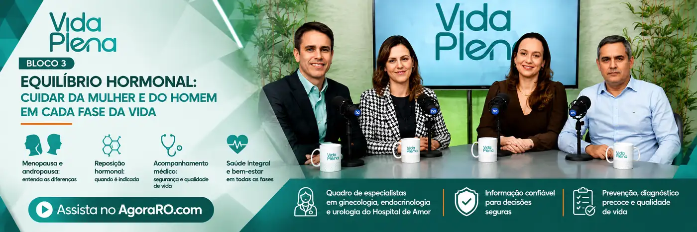 Especialistas do Vida Plena explicam reposição hormonal, acompanhamento médico e cuidados para mulheres e homens em diferentes fases da vida.