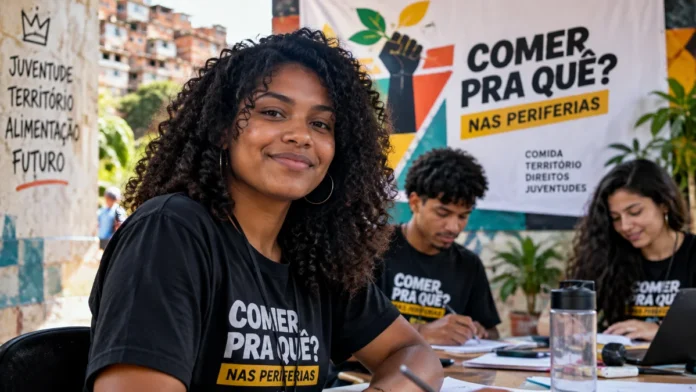 Jovens participam de atividade do projeto Comer Pra Quê? Nas Periferias