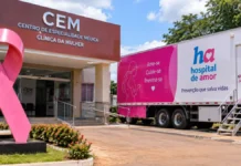 Rolim de Moura abre agendamento para exames preventivos a partir do dia 21 CEM e unidade do Hospital de Amor em ação de exames preventivos em Rolim de Moura