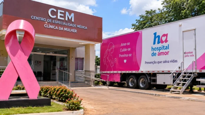 CEM e unidade do Hospital de Amor em ação de exames preventivos em Rolim de Moura