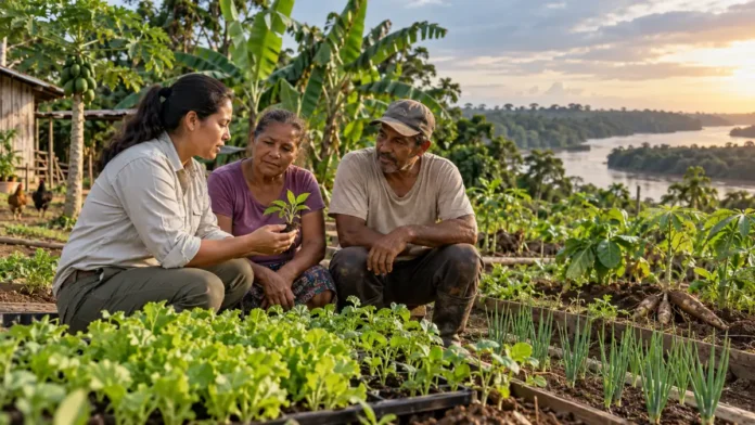 Agricultura familiar em composição editorial sobre ATER em Rondônia e assistência técnica no território Madeira Mamoré