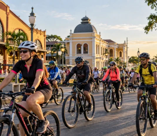Bike Tour Porto Velho abre 300 vagas gratuitas para passeio por pontos históricos Bike Tour Porto Velho com ciclistas em passeio pela capital