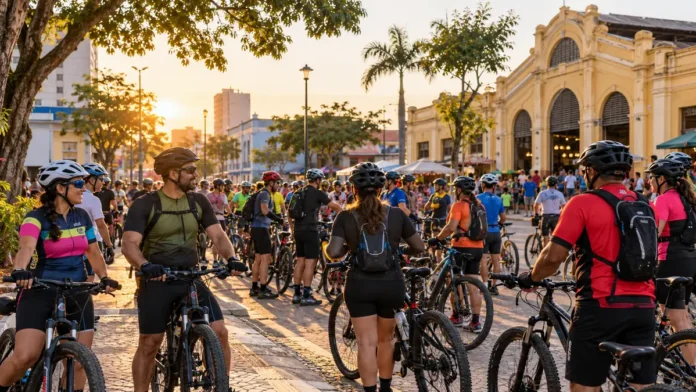 Composição editorial sobre o Bike Tour em Porto Velho.