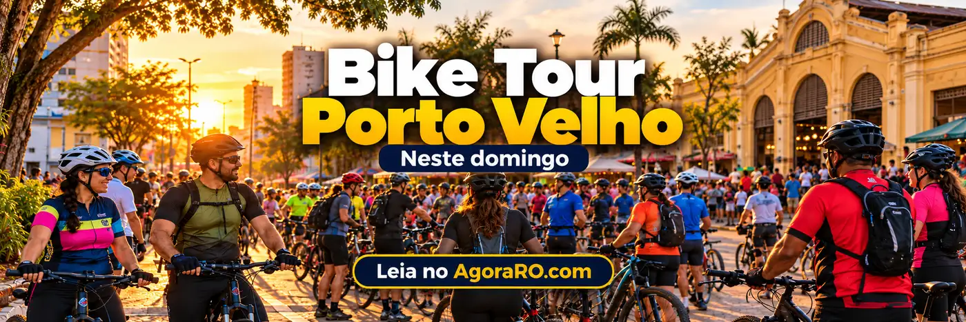 Faixa editorial sobre o Bike Tour Porto Velho neste domingo.