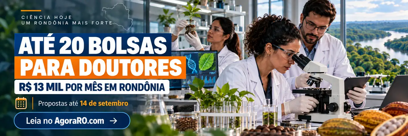 Faixa editorial sobre bolsas para doutores em Rondônia pelo programa PROFIX da Fapero