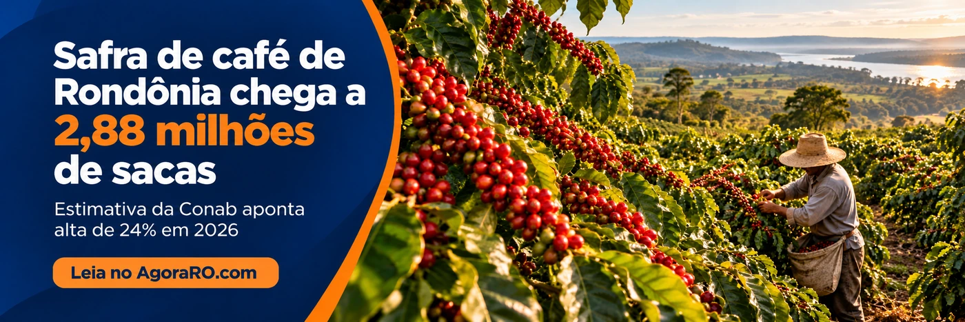 Café de Rondônia tem safra estimada em 2,88 milhões de sacas em 2026