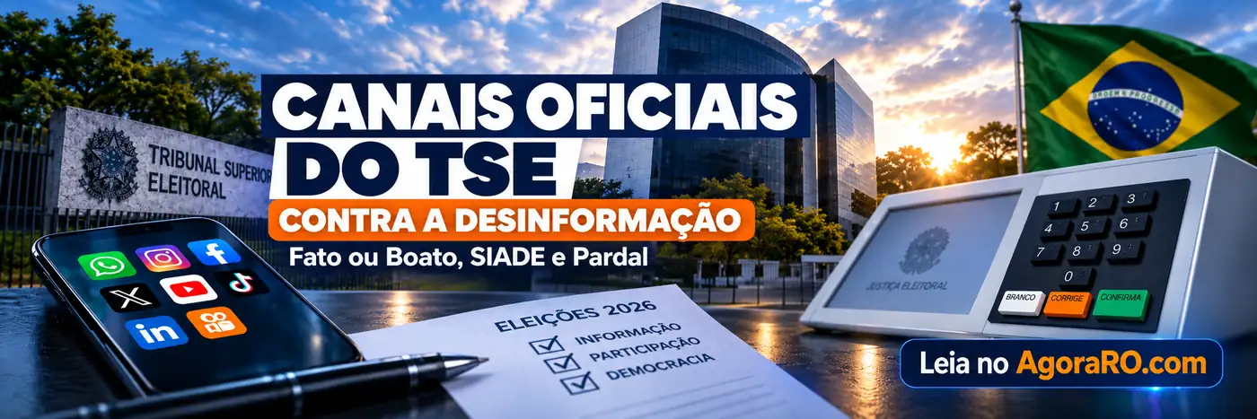 Canais oficiais do TSE em faixa editorial sobre Fato ou Boato, SIADE e Pardal