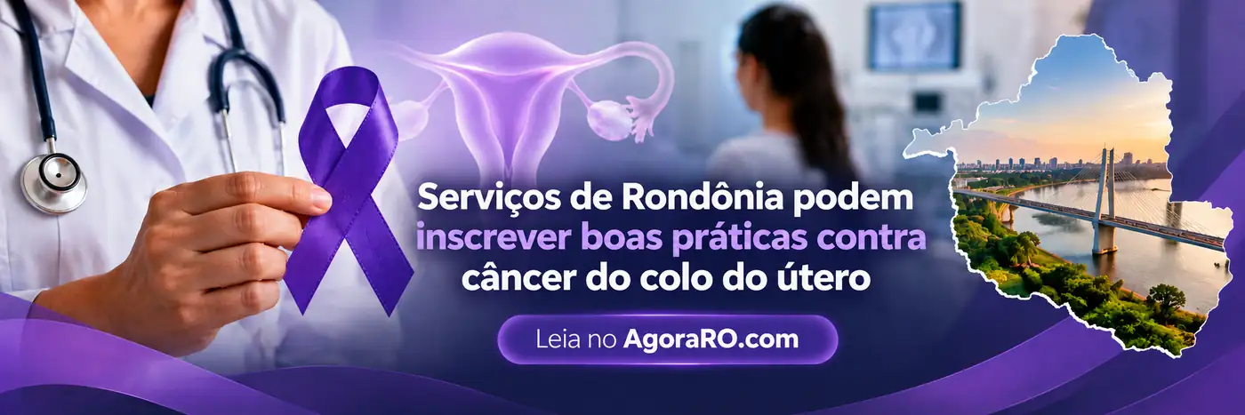 Faixa editorial sobre boas práticas contra câncer do colo do útero para serviços de Rondônia