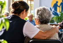 Entidades têm até 16 de setembro para disputar 7 vagas no Conselho da Pessoa Idosa Pessoa idosa acompanhada por cuidadora em composição editorial sobre participação social e direitos da pessoa idosa
