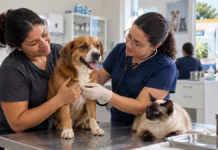 Clínica de Bem-Estar Animal fecha no feriado e retoma atendimento na terça Clínica veterinária com atendimento a cão e gato em composição editorial sobre a Clínica de Bem-Estar Animal em Porto Velho