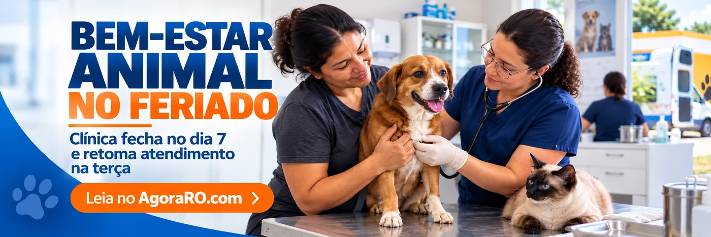 Clínica de Bem-Estar Animal — faixa editorial Faixa editorial sobre o fechamento da Clínica de Bem-Estar Animal no feriado
