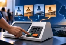 Presidente, senador e deputado não são eleitos da mesma forma; entenda Urna eletrônica em composição editorial sobre como funciona o voto nas Eleições 2026