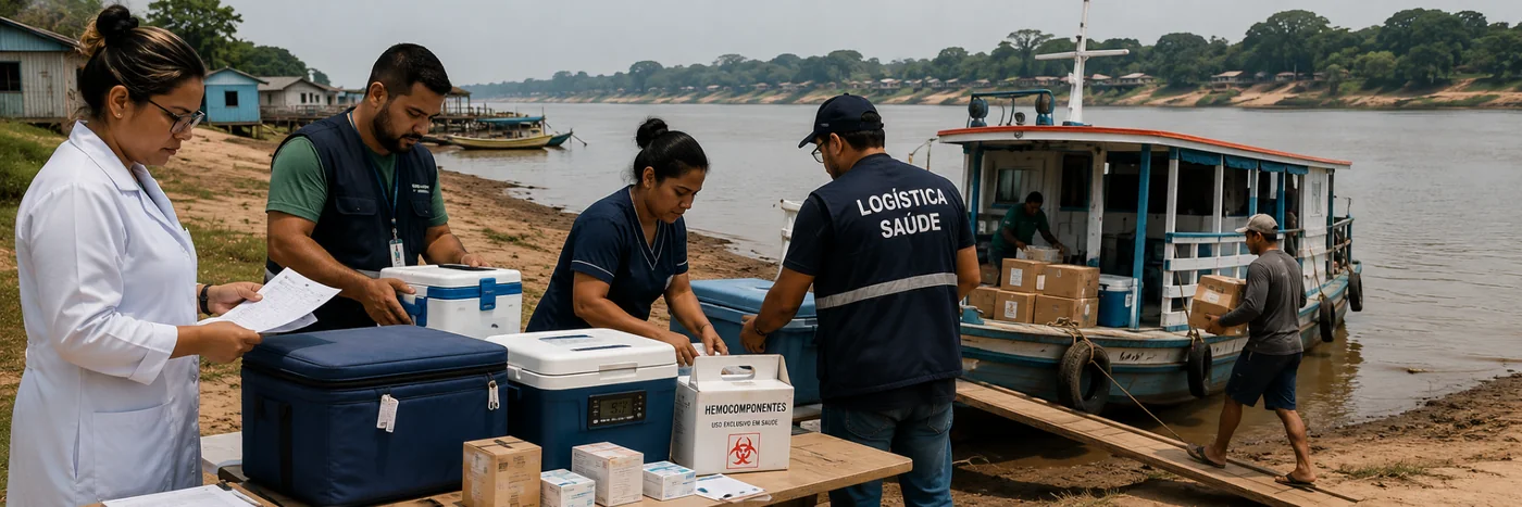 logística fluvial de insumos de saúde em Rondônia