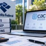 Receita dá até 10 de novembro para empresas corrigirem créditos de PIS e Cofins Fotoilustração editorial sobre créditos PIS Cofins e conferência digital; não é fotografia nem captura oficial da Receita Federal.