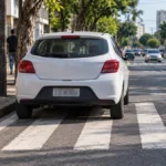 Carro sobre faixa de pedestres pode ser denunciado por WhatsApp em Porto Velho Veículo estacionado sobre faixa de pedestres em via urbana de Porto Velho