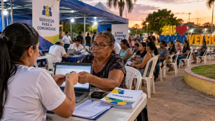 documentos na Zona Sul em atendimento comunitário na Praça do Abobrão em Porto Velho