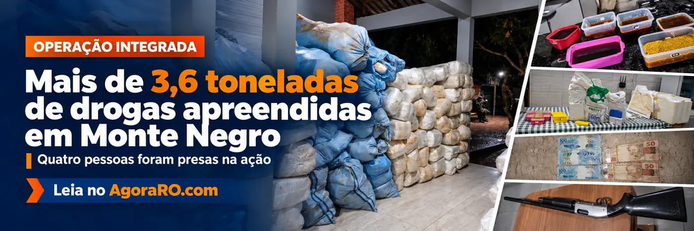 Drogas em Monte Negro apreendidas durante operação que recolheu mais de 3,6 toneladas de entorpecentes em Rondônia.