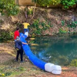 Porto Velho instala primeira ecobarreira no igarapé Belmont Ecobarreira em Porto Velho instalada no igarapé Belmont.
