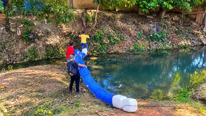 Ecobarreira em Porto Velho instalada no igarapé Belmont.