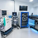 Maternidade Mãe Esperança recebe equipamentos para ampliar cirurgias em Porto Velho Equipamentos cirúrgicos em sala hospitalar ilustrativa, sem representar instalações reais da Maternidade Mãe Esperança.