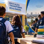 Porto Velho prepara primeira escola cívico-militar da rede municipal Escola cívico-militar em Porto Velho em composição editorial sobre modelo em preparação