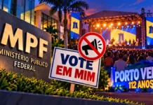 MP Eleitoral recomenda medidas para eventos dos 112 anos de Porto Velho Composição editorial sobre regras eleitorais para eventos do aniversário de Porto Velho.