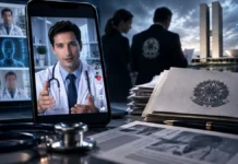 Governo cobra YouTube por vídeos com falsos médicos criados por IA Falsos médicos por IA em composição editorial sobre vídeos de saúde e inteligência artificial