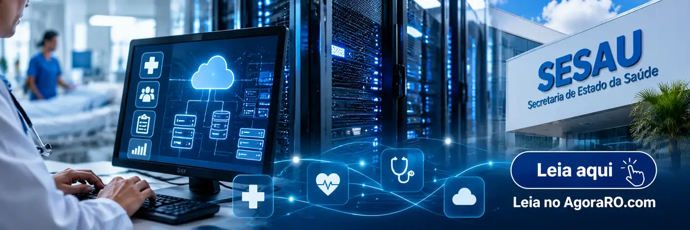 Infraestrutura digital da Saúde com servidores e sistemas de tecnologia da SESAU