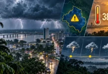 INMET prevê chuva forte em Rondônia neste sábado Chuva forte e trovoadas em Rondônia com previsão de até 38 graus em Porto Velho