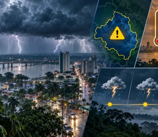 INMET prevê chuva forte em Rondônia neste sábado Chuva forte e trovoadas em Rondônia com previsão de até 38 graus em Porto Velho