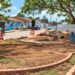 Quarto jardim de chuva de Porto Velho está em construção no Cohab Área do jardim de chuva em construção no bairro Cohab, em Porto Velho