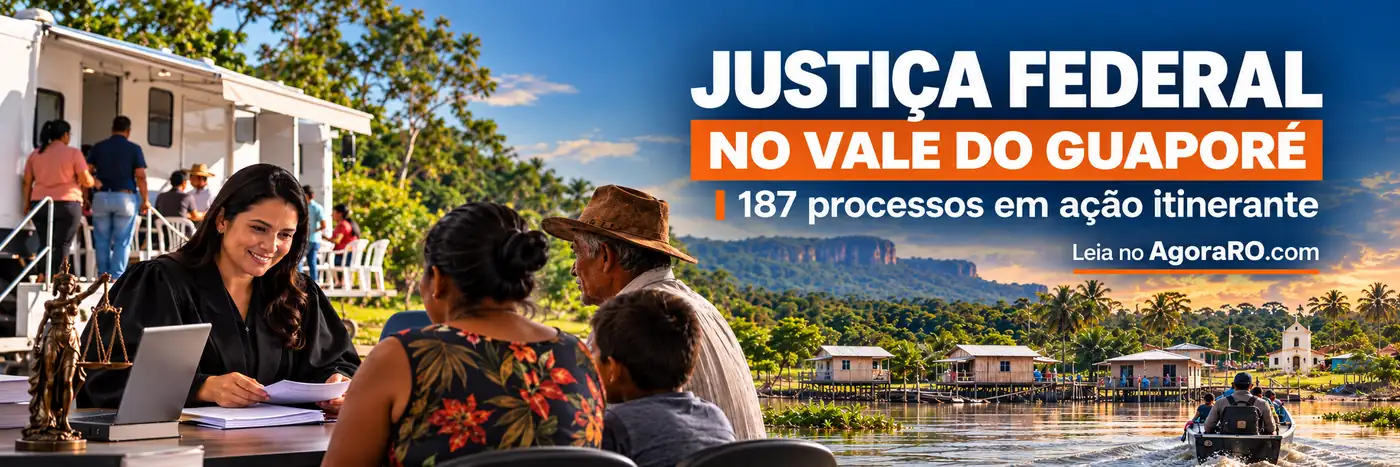 187 processos no Vale do Guaporé Justiça Federal no Vale do Guaporé em faixa editorial sobre 187 processos formados