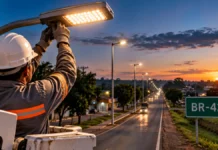 Seringueiras prevê R$ 301 mil em pregão para luminárias da BR-429 Composição editorial ilustrativa sobre iluminação pública e luminárias na BR-429 em Seringueiras