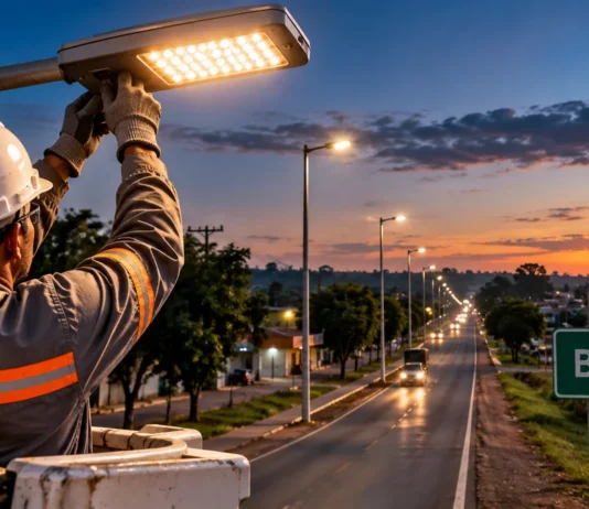 Seringueiras prevê R$ 301 mil em pregão para luminárias da BR-429 Composição editorial ilustrativa sobre iluminação pública e luminárias na BR-429 em Seringueiras