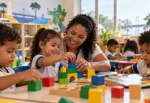 Porto Velho amplia programa para crianças sem vaga na rede municipal Mais Educação Infantil em Porto Velho com professora e crianças em atividade de educação infantil