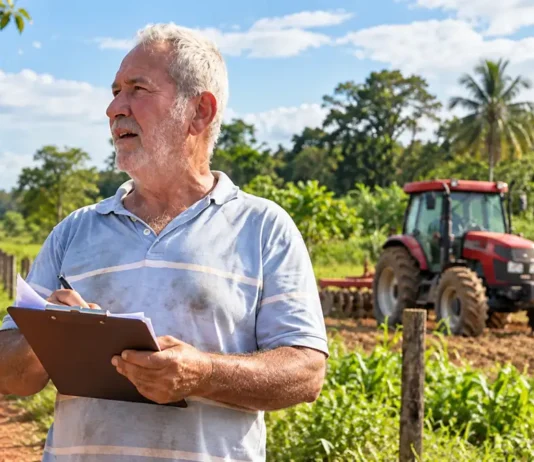 Receita publica manual do ITR 2026; produtor de Porto Velho tem até dia 30 Produtor rural em propriedade agrícola em composição editorial sobre o manual do ITR 2026