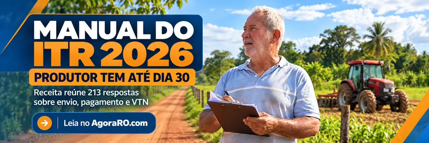 Faixa editorial sobre o manual do ITR 2026 para produtor rural de Porto Velho